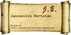 Jancsovics Bertalan névjegykártya
