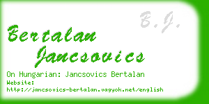 bertalan jancsovics business card